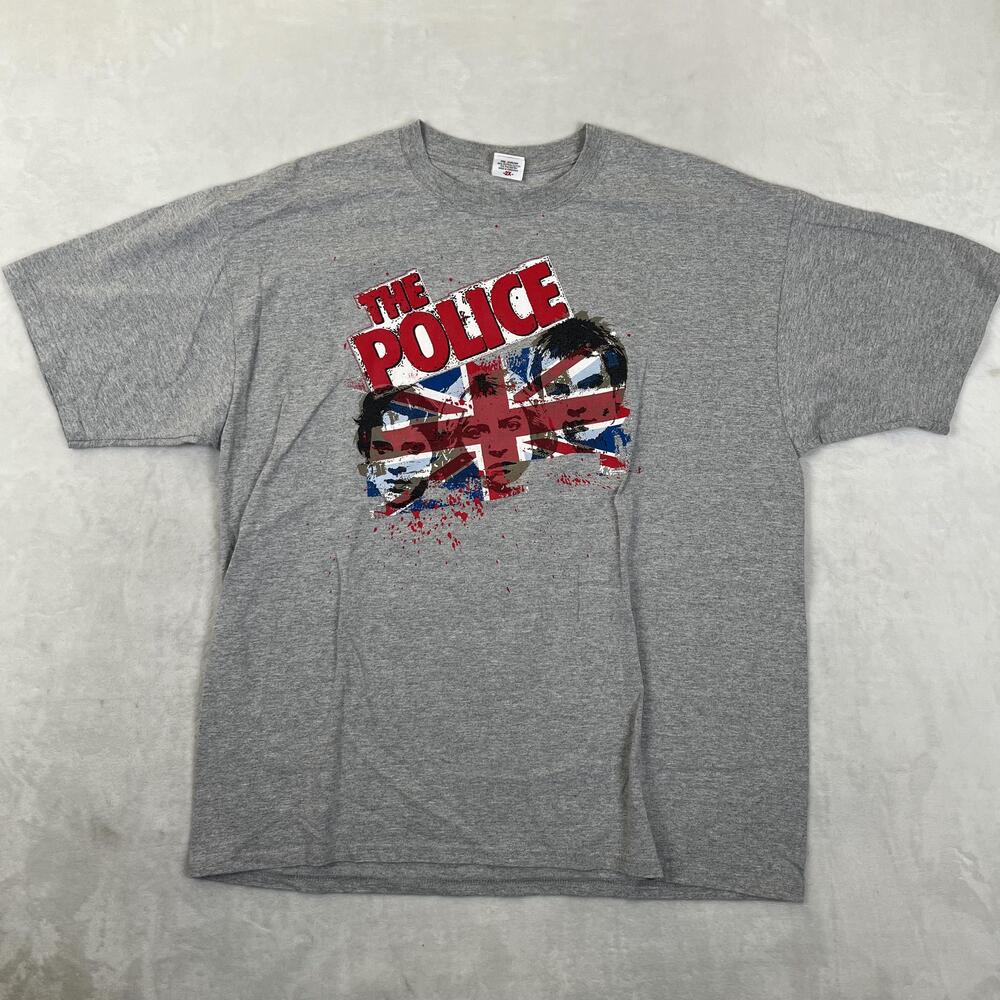 The Police World Tour T-Shirt Mens 2XL Gray 07-08 Concert Rock Band Tee